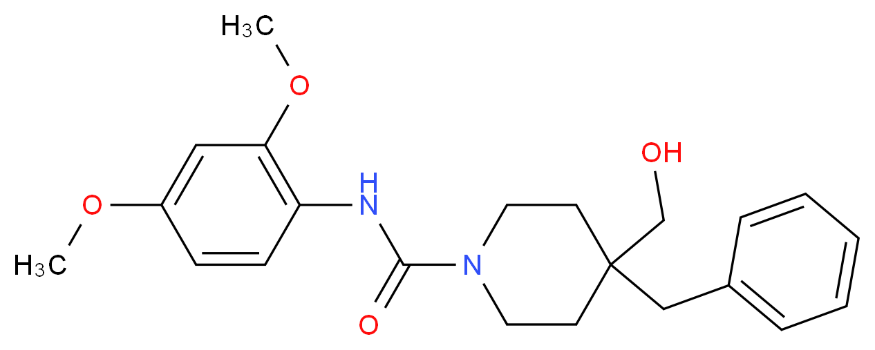 4-benzyl-N-(2,4-dimethoxyphenyl)-4-(hydroxymethyl)-1-piperidinecarboxamide_Molecular_structure_CAS_)