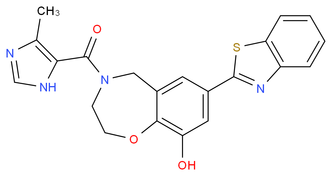 7-(1,3-benzothiazol-2-yl)-4-[(4-methyl-1H-imidazol-5-yl)carbonyl]-2,3,4,5-tetrahydro-1,4-benzoxazepin-9-ol_Molecular_structure_CAS_)