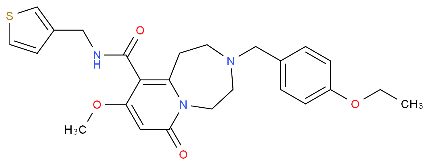 3-(4-ethoxybenzyl)-9-methoxy-7-oxo-N-(3-thienylmethyl)-1,2,3,4,5,7-hexahydropyrido[1,2-d][1,4]diazepine-10-carboxamide_Molecular_structure_CAS_)