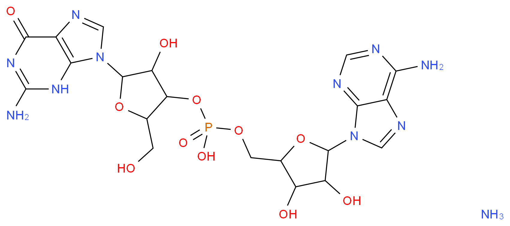 Guanylyl(3′→5′)adenosine ammonium salt_Molecular_structure_CAS_103213-26-9)
