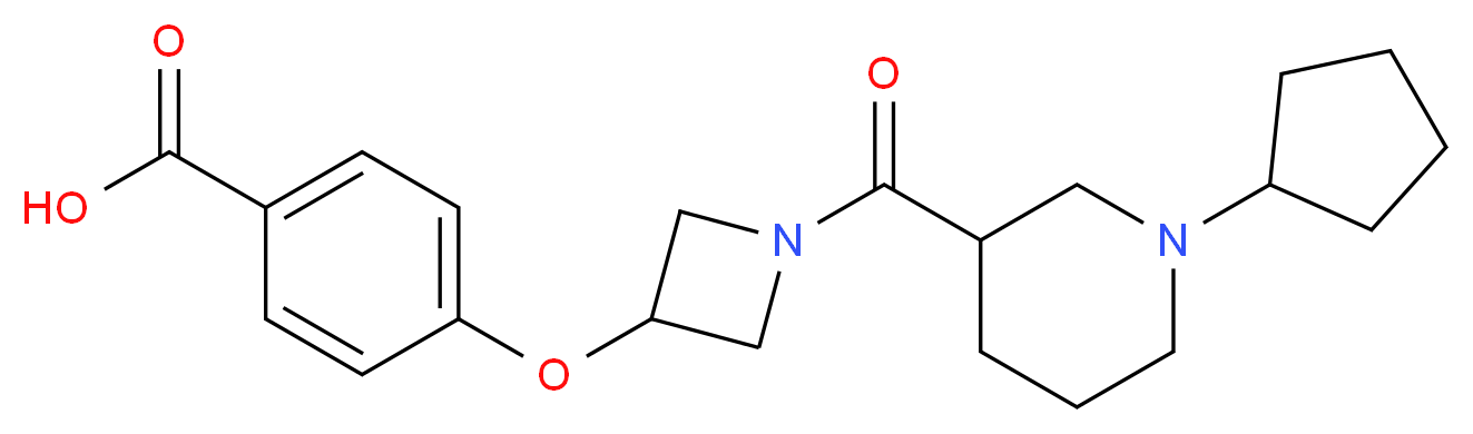 4-({1-[(1-cyclopentyl-3-piperidinyl)carbonyl]-3-azetidinyl}oxy)benzoic acid_Molecular_structure_CAS_)