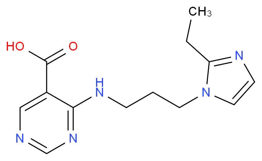 4-{[3-(2-ethyl-1H-imidazol-1-yl)propyl]amino}pyrimidine-5-carboxylic acid_Molecular_structure_CAS_)