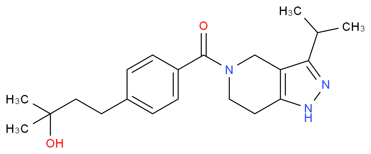 4-{4-[(3-isopropyl-1,4,6,7-tetrahydro-5H-pyrazolo[4,3-c]pyridin-5-yl)carbonyl]phenyl}-2-methyl-2-butanol_Molecular_structure_CAS_)