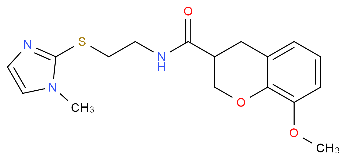 8-methoxy-N-{2-[(1-methyl-1H-imidazol-2-yl)thio]ethyl}chromane-3-carboxamide_Molecular_structure_CAS_)