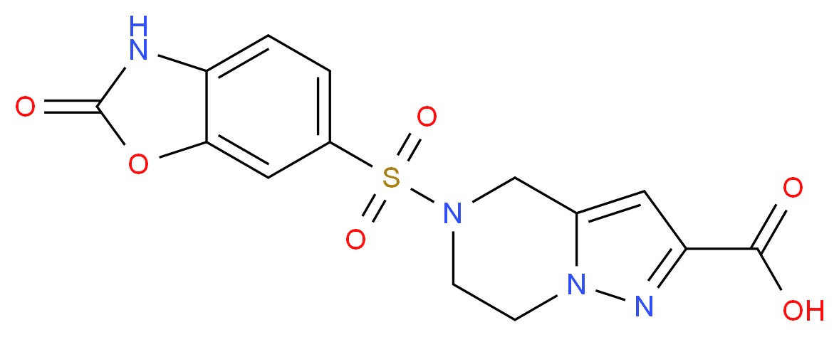 5-[(2-oxo-2,3-dihydro-1,3-benzoxazol-6-yl)sulfonyl]-4,5,6,7-tetrahydropyrazolo[1,5-a]pyrazine-2-carboxylic acid_Molecular_structure_CAS_)