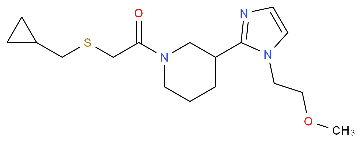 1-{[(cyclopropylmethyl)thio]acetyl}-3-[1-(2-methoxyethyl)-1H-imidazol-2-yl]piperidine_Molecular_structure_CAS_)