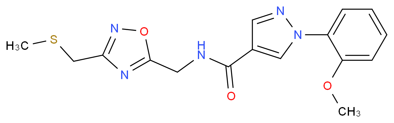 1-(2-methoxyphenyl)-N-({3-[(methylthio)methyl]-1,2,4-oxadiazol-5-yl}methyl)-1H-pyrazole-4-carboxamide_Molecular_structure_CAS_)