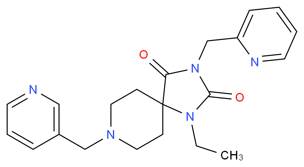 1-ethyl-3-(2-pyridinylmethyl)-8-(3-pyridinylmethyl)-1,3,8-triazaspiro[4.5]decane-2,4-dione_Molecular_structure_CAS_)