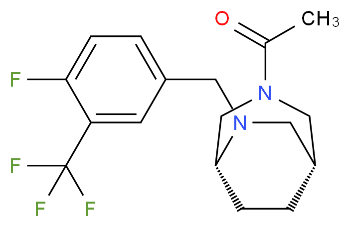 (1R*,5R*)-3-acetyl-6-[4-fluoro-3-(trifluoromethyl)benzyl]-3,6-diazabicyclo[3.2.2]nonane_Molecular_structure_CAS_)