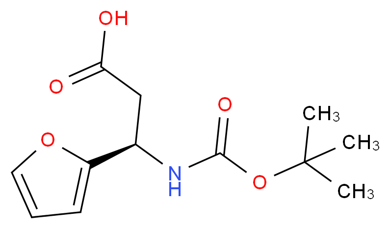 BOC-(R)-3-AMINO-3-(2-FURYL)-PROPIONIC ACID_Molecular_structure_CAS_1217725-33-1)