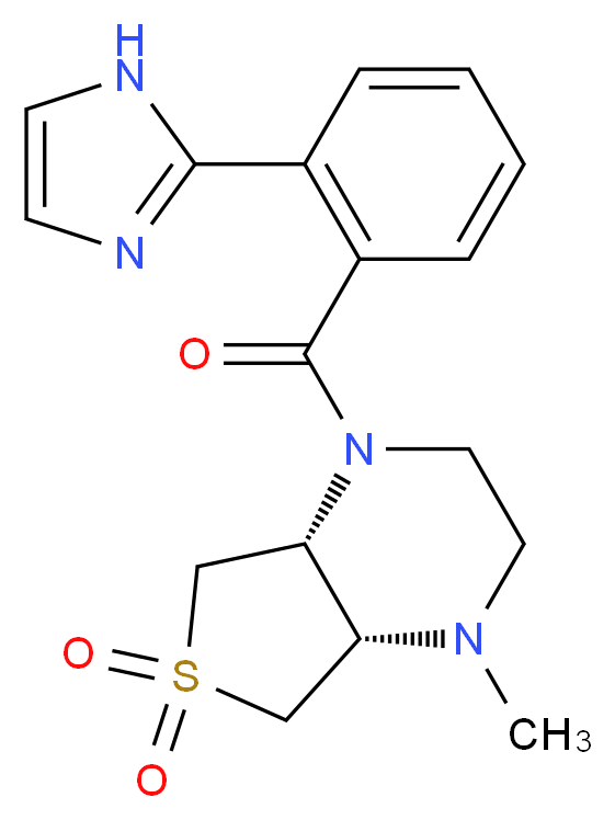 (4aS*,7aR*)-1-[2-(1H-imidazol-2-yl)benzoyl]-4-methyloctahydrothieno[3,4-b]pyrazine 6,6-dioxide_Molecular_structure_CAS_)