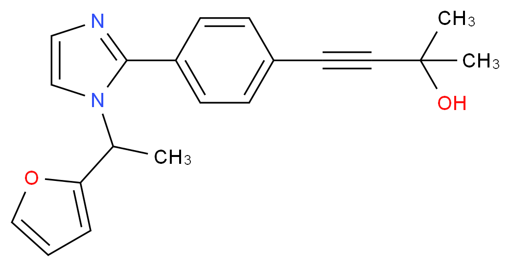 4-(4-{1-[1-(2-furyl)ethyl]-1H-imidazol-2-yl}phenyl)-2-methylbut-3-yn-2-ol_Molecular_structure_CAS_)