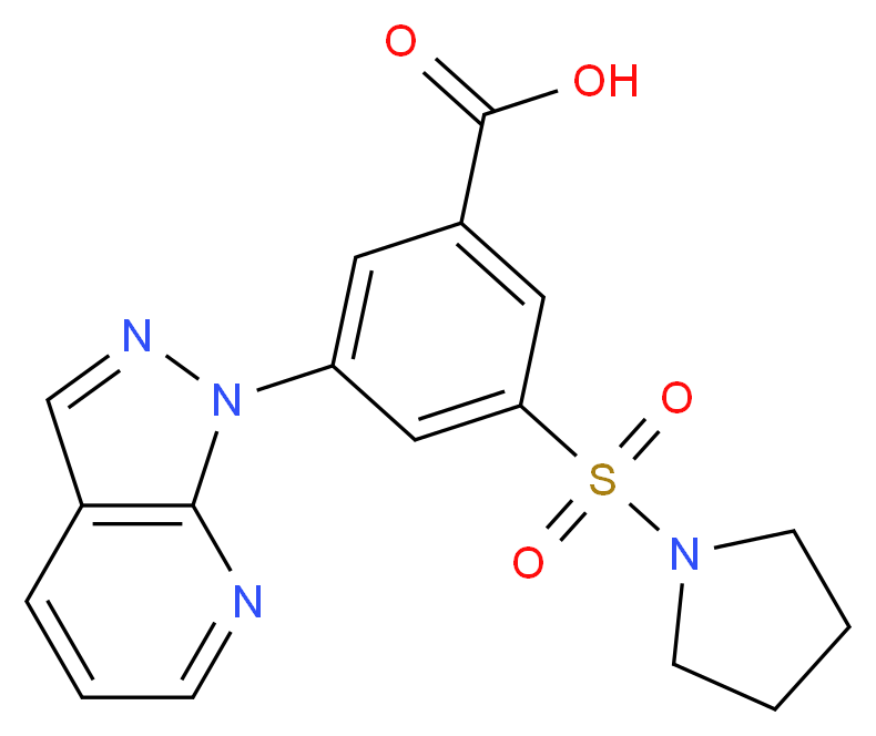 3-(1H-pyrazolo[3,4-b]pyridin-1-yl)-5-(pyrrolidin-1-ylsulfonyl)benzoic acid_Molecular_structure_CAS_)