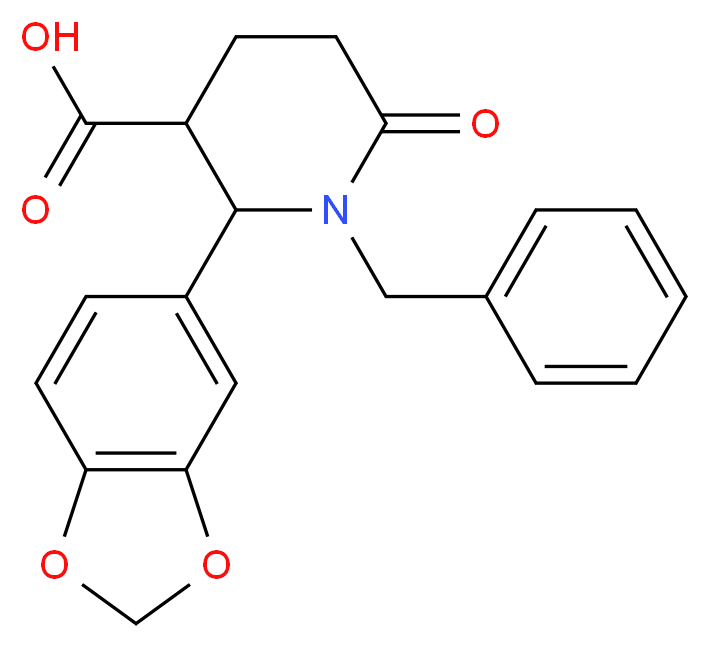 2-(1,3-Benzodioxol-5-yl)-1-benzyl-6-oxo-3-piperidinecarboxylic acid_Molecular_structure_CAS_)