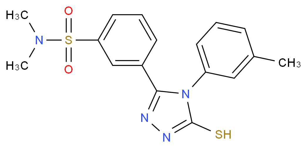 3-(5-Mercapto-4-m-tolyl-4H-[1,2,4]triazol-3-yl)-N,N-dimethyl-benzenesulfonamide_Molecular_structure_CAS_)
