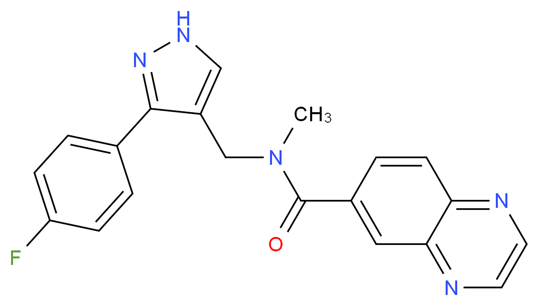 N-{[3-(4-fluorophenyl)-1H-pyrazol-4-yl]methyl}-N-methylquinoxaline-6-carboxamide_Molecular_structure_CAS_)