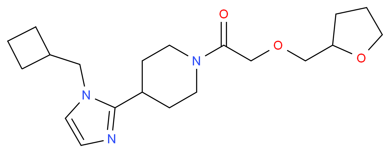 4-[1-(cyclobutylmethyl)-1H-imidazol-2-yl]-1-[(tetrahydro-2-furanylmethoxy)acetyl]piperidine_Molecular_structure_CAS_)