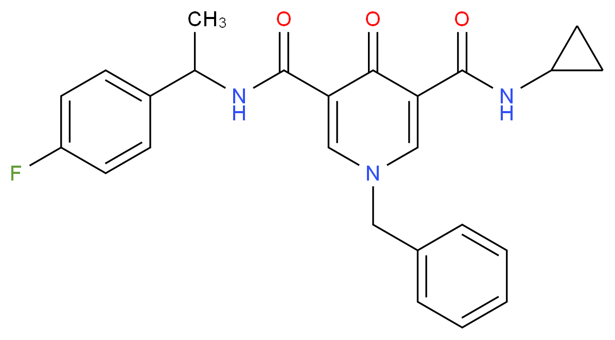 1-benzyl-N-cyclopropyl-N'-[1-(4-fluorophenyl)ethyl]-4-oxo-1,4-dihydro-3,5-pyridinedicarboxamide_Molecular_structure_CAS_)