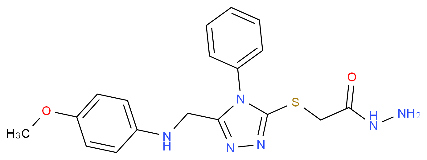 2-[(5-{[(4-Methoxyphenyl)amino]methyl}-4-phenyl-4H-1,2,4-triazol-3-yl)thio]acetohydrazide_Molecular_structure_CAS_)