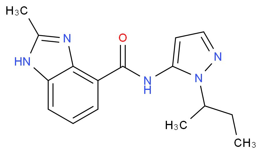 N-(1-sec-butyl-1H-pyrazol-5-yl)-2-methyl-1H-benzimidazole-4-carboxamide_Molecular_structure_CAS_)