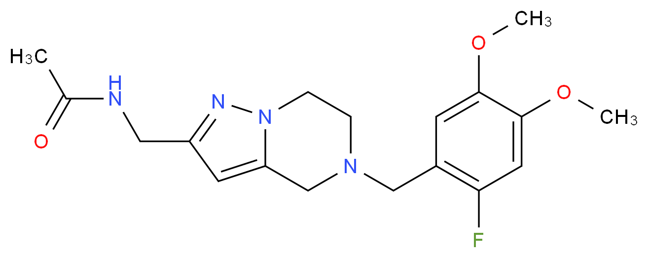 N-{[5-(2-fluoro-4,5-dimethoxybenzyl)-4,5,6,7-tetrahydropyrazolo[1,5-a]pyrazin-2-yl]methyl}acetamide_Molecular_structure_CAS_)