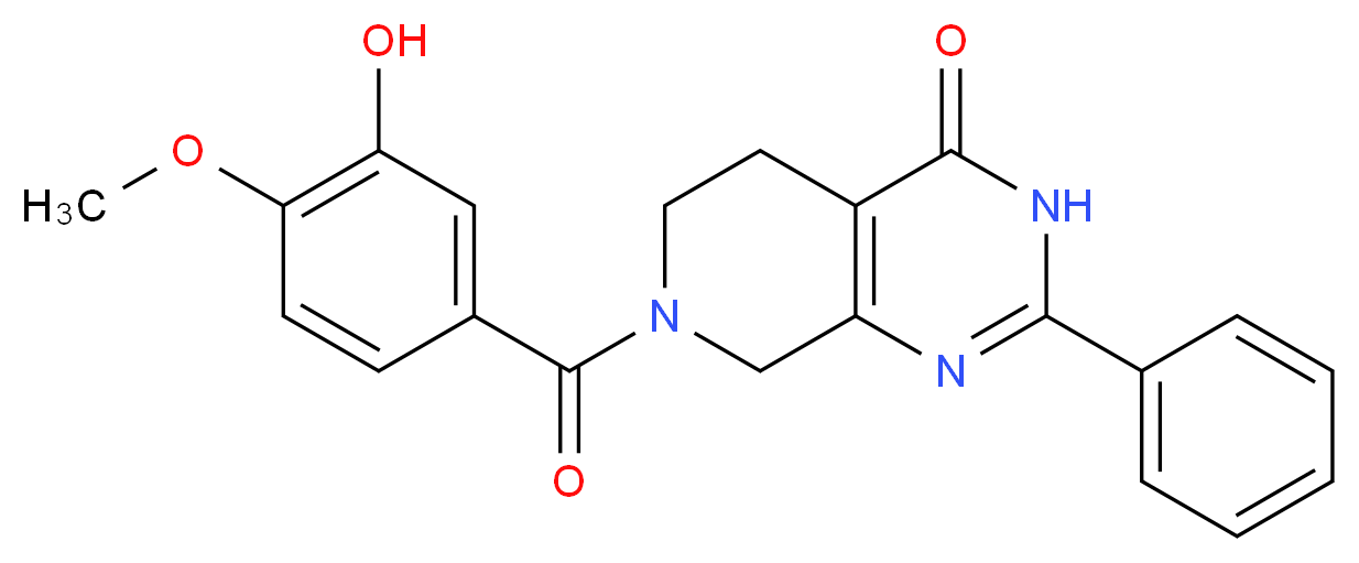 7-(3-hydroxy-4-methoxybenzoyl)-2-phenyl-5,6,7,8-tetrahydropyrido[3,4-d]pyrimidin-4(3H)-one_Molecular_structure_CAS_)
