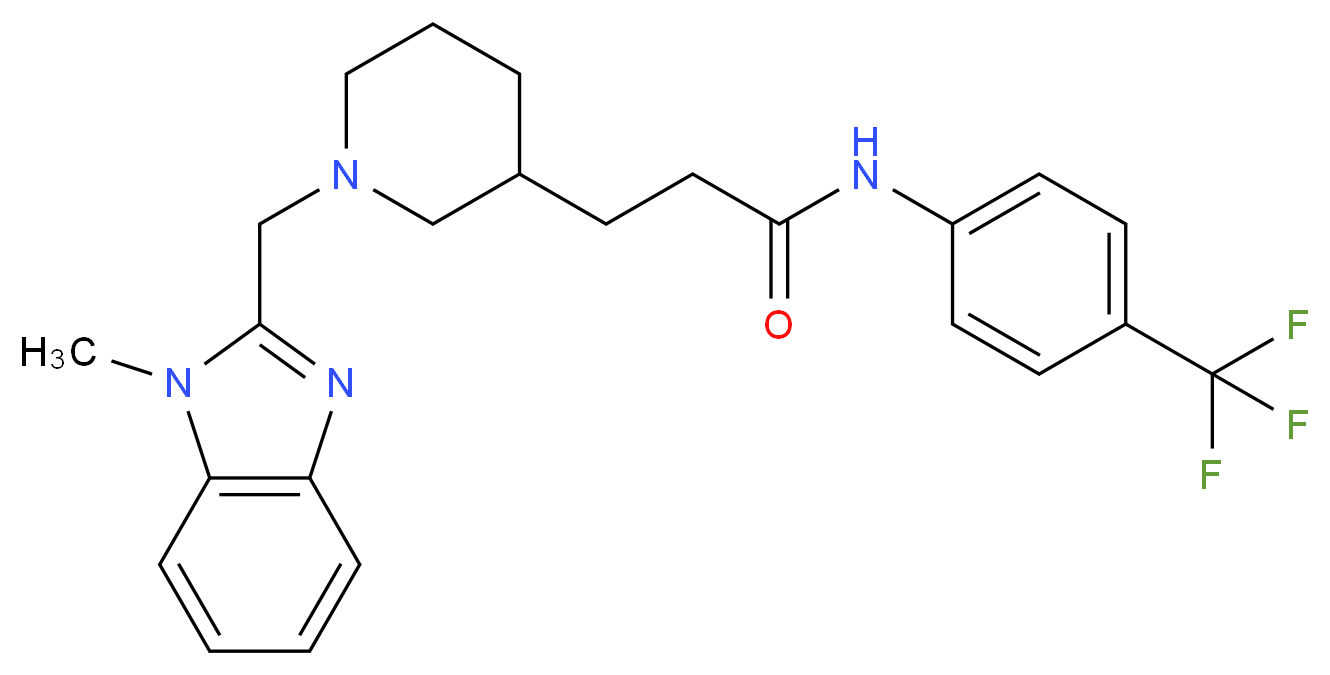 3-{1-[(1-methyl-1H-benzimidazol-2-yl)methyl]-3-piperidinyl}-N-[4-(trifluoromethyl)phenyl]propanamide_Molecular_structure_CAS_)