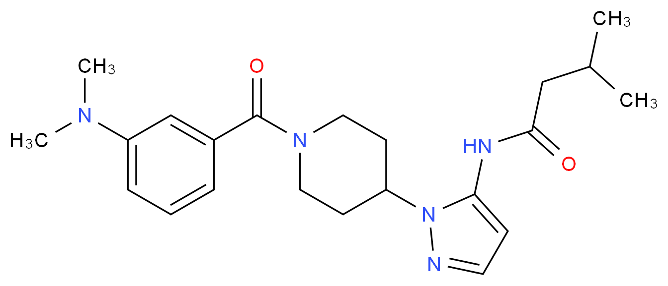 N-(1-{1-[3-(dimethylamino)benzoyl]-4-piperidinyl}-1H-pyrazol-5-yl)-3-methylbutanamide_Molecular_structure_CAS_)