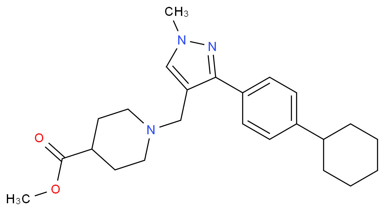 methyl 1-{[3-(4-cyclohexylphenyl)-1-methyl-1H-pyrazol-4-yl]methyl}-4-piperidinecarboxylate_Molecular_structure_CAS_)