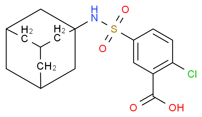 5-(Adamantan-1-ylsulfamoyl)-2-chloro-benzoic acid_Molecular_structure_CAS_)