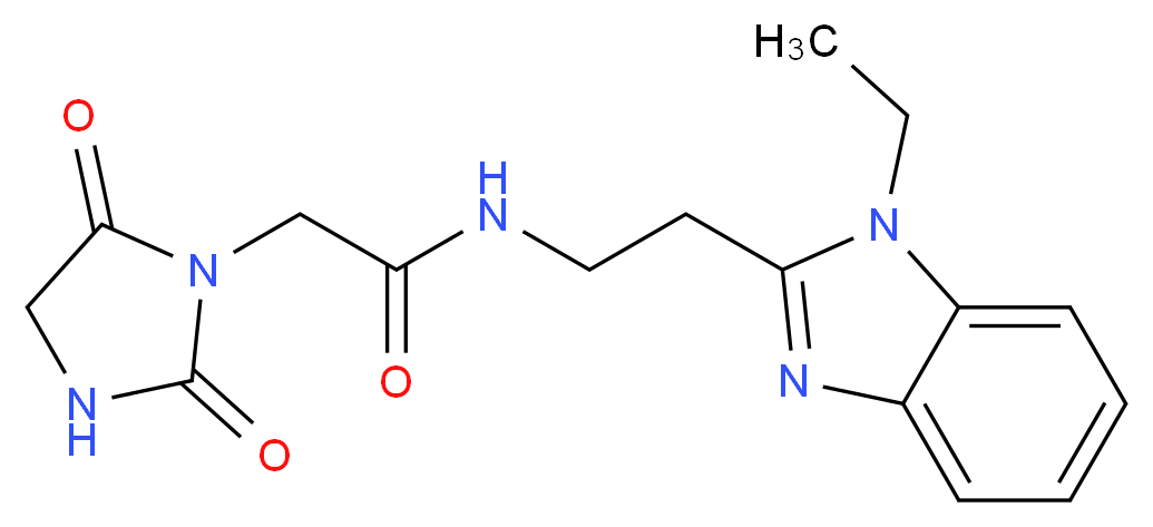 2-(2,5-dioxo-1-imidazolidinyl)-N-[2-(1-ethyl-1H-benzimidazol-2-yl)ethyl]acetamide_Molecular_structure_CAS_)