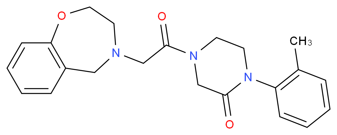 4-(2,3-dihydro-1,4-benzoxazepin-4(5H)-ylacetyl)-1-(2-methylphenyl)-2-piperazinone_Molecular_structure_CAS_)