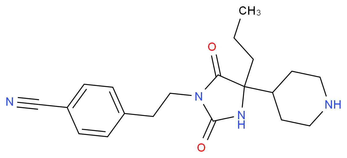 4-[2-(2,5-dioxo-4-piperidin-4-yl-4-propylimidazolidin-1-yl)ethyl]benzonitrile_Molecular_structure_CAS_)