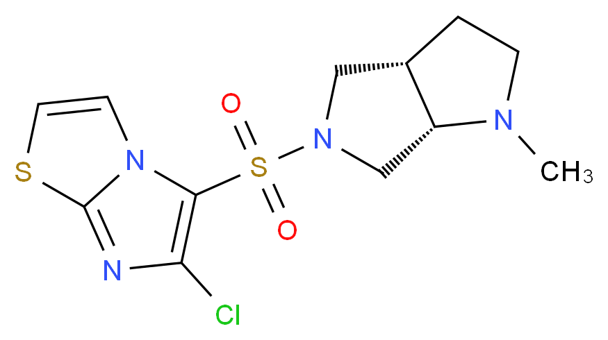 6-chloro-5-{[(3aS,6aS)-1-methylhexahydropyrrolo[3,4-b]pyrrol-5(1H)-yl]sulfonyl}imidazo[2,1-b][1,3]thiazole_Molecular_structure_CAS_)