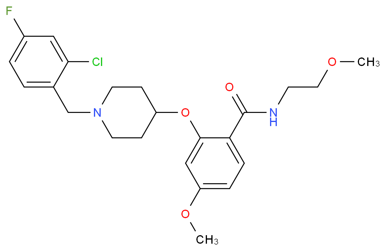 2-{[1-(2-chloro-4-fluorobenzyl)-4-piperidinyl]oxy}-4-methoxy-N-(2-methoxyethyl)benzamide_Molecular_structure_CAS_)