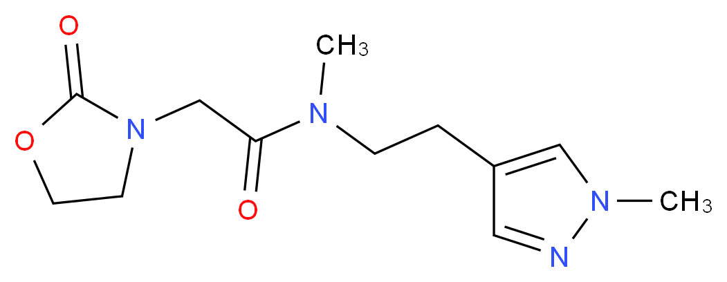 N-methyl-N-[2-(1-methyl-1H-pyrazol-4-yl)ethyl]-2-(2-oxo-1,3-oxazolidin-3-yl)acetamide_Molecular_structure_CAS_)