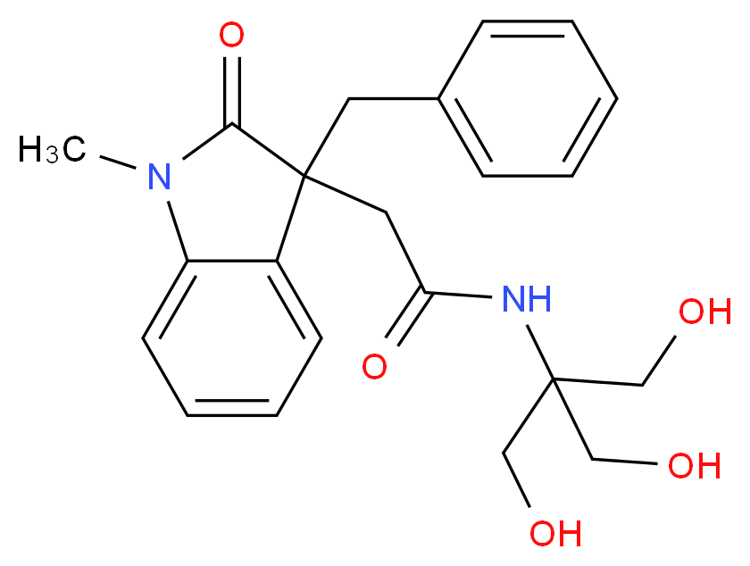 2-(3-benzyl-1-methyl-2-oxo-2,3-dihydro-1H-indol-3-yl)-N-[2-hydroxy-1,1-bis(hydroxymethyl)ethyl]acetamide_Molecular_structure_CAS_)