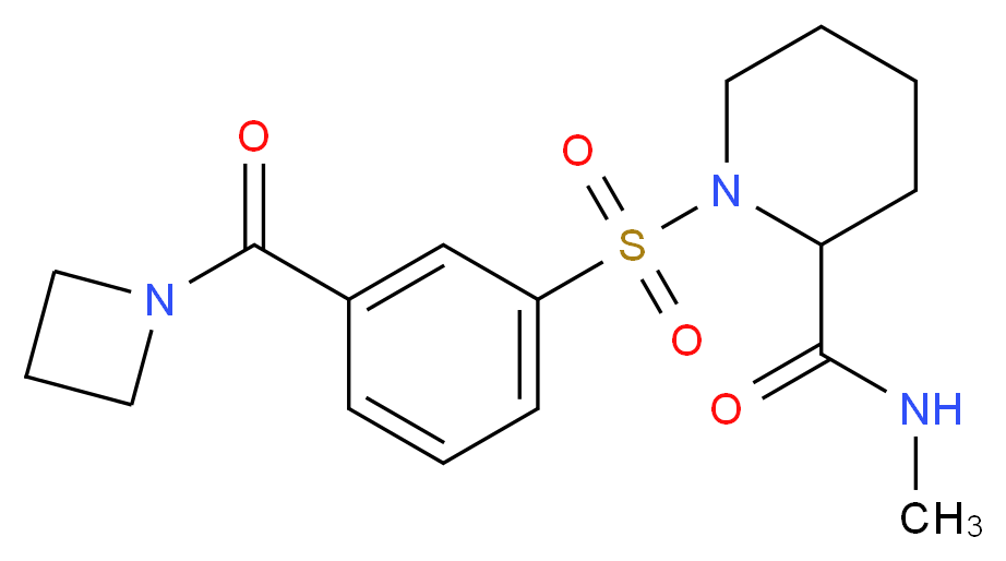 1-{[3-(azetidin-1-ylcarbonyl)phenyl]sulfonyl}-N-methylpiperidine-2-carboxamide_Molecular_structure_CAS_)