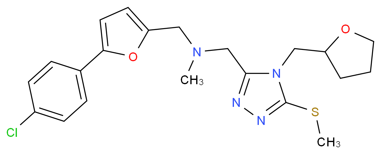 1-[5-(4-chlorophenyl)-2-furyl]-N-methyl-N-{[5-(methylthio)-4-(tetrahydro-2-furanylmethyl)-4H-1,2,4-triazol-3-yl]methyl}methanamine_Molecular_structure_CAS_)
