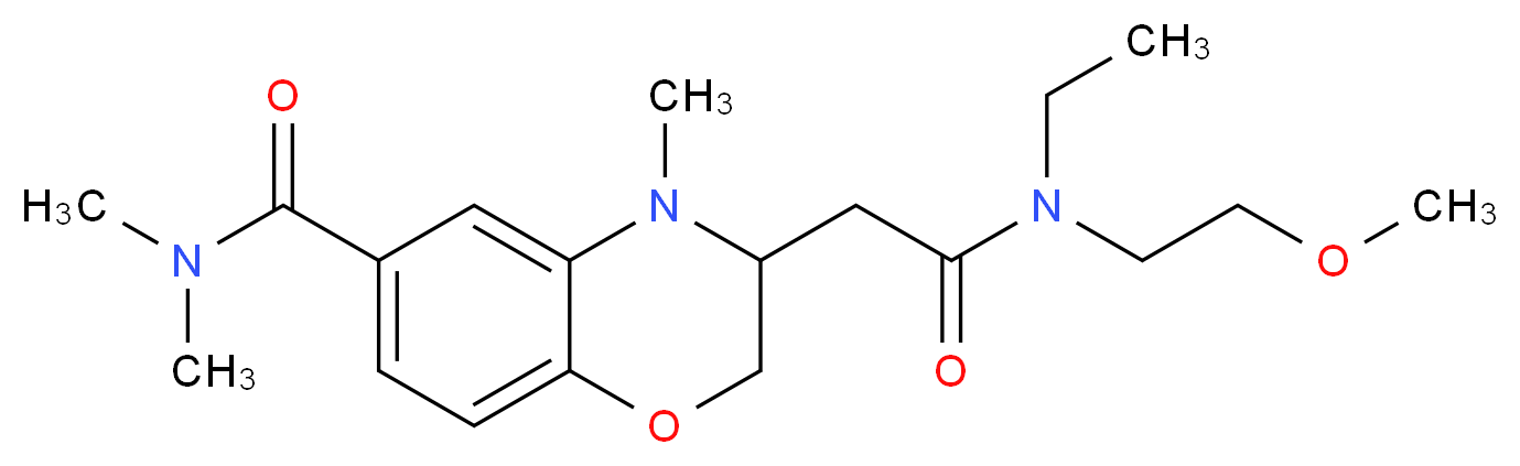 3-{2-[ethyl(2-methoxyethyl)amino]-2-oxoethyl}-N,N,4-trimethyl-3,4-dihydro-2H-1,4-benzoxazine-6-carboxamide_Molecular_structure_CAS_)