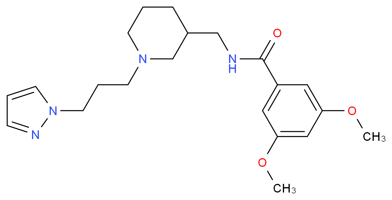 3,5-dimethoxy-N-({1-[3-(1H-pyrazol-1-yl)propyl]-3-piperidinyl}methyl)benzamide_Molecular_structure_CAS_)