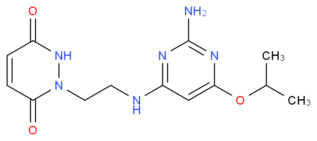 1-{2-[(2-amino-6-isopropoxypyrimidin-4-yl)amino]ethyl}-1,2-dihydropyridazine-3,6-dione_Molecular_structure_CAS_)