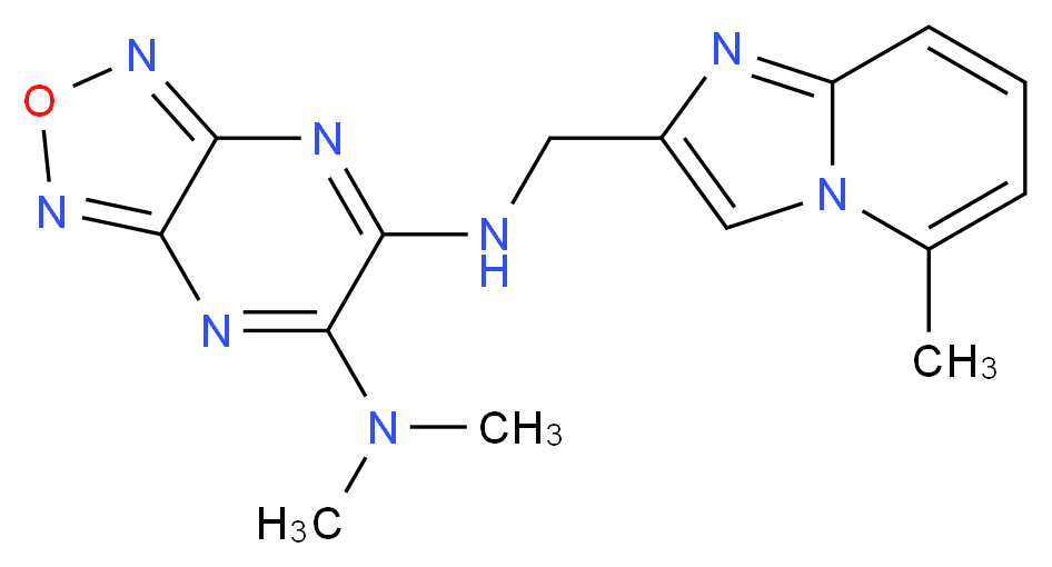 N,N-dimethyl-N'-[(5-methylimidazo[1,2-a]pyridin-2-yl)methyl][1,2,5]oxadiazolo[3,4-b]pyrazine-5,6-diamine_Molecular_structure_CAS_)