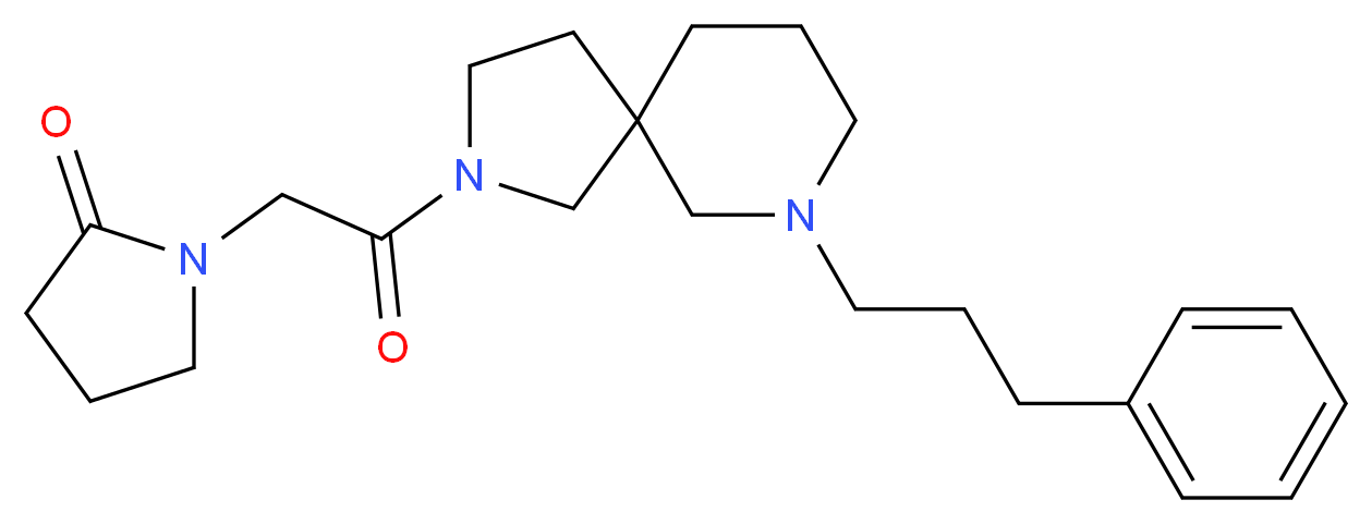 1-{2-oxo-2-[7-(3-phenylpropyl)-2,7-diazaspiro[4.5]dec-2-yl]ethyl}-2-pyrrolidinone_Molecular_structure_CAS_)