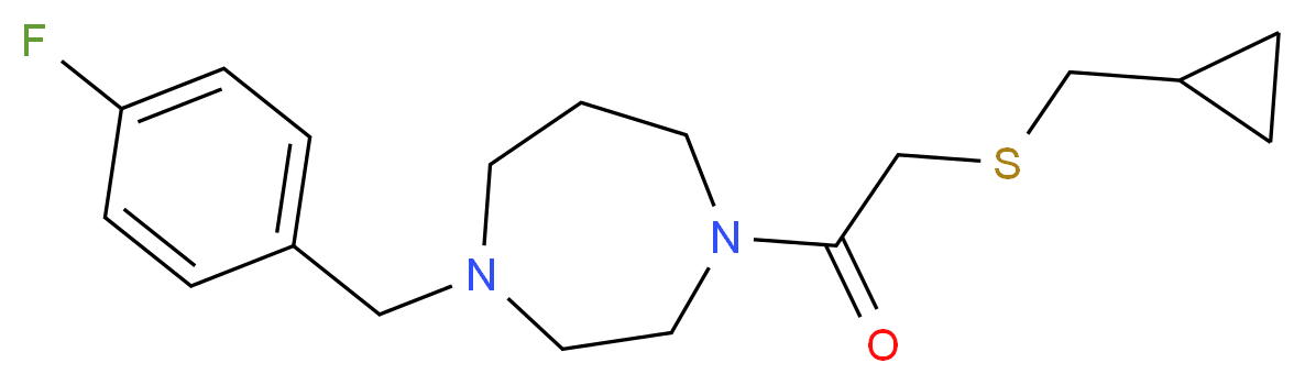 1-{[(cyclopropylmethyl)thio]acetyl}-4-(4-fluorobenzyl)-1,4-diazepane_Molecular_structure_CAS_)