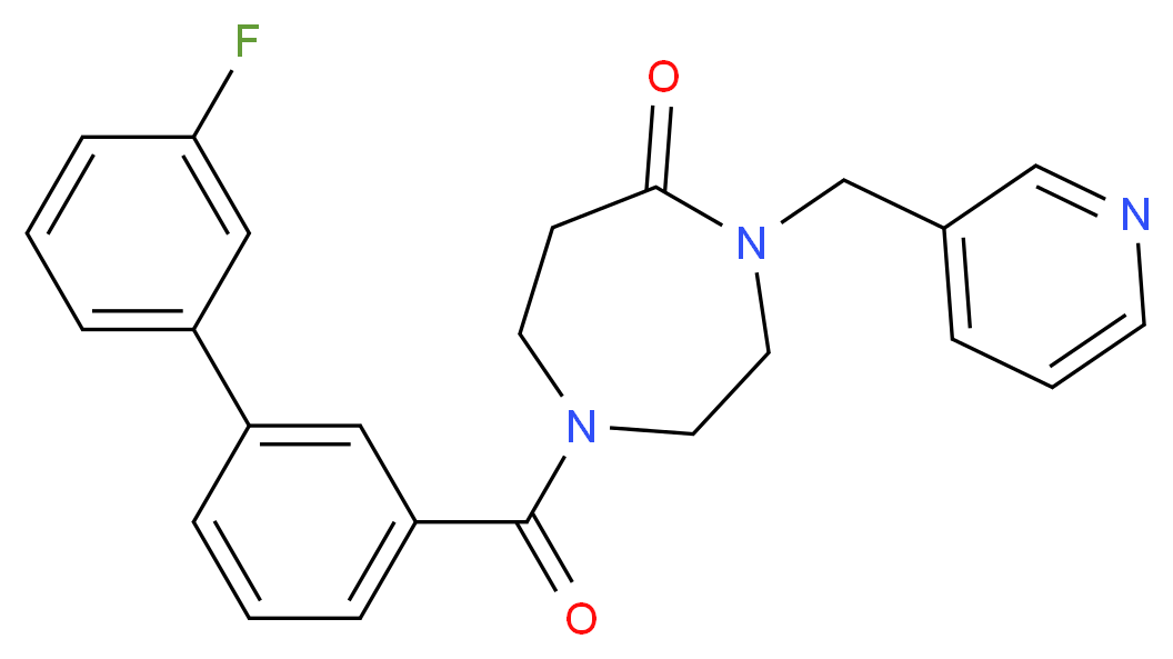 1-[(3'-fluoro-3-biphenylyl)carbonyl]-4-(3-pyridinylmethyl)-1,4-diazepan-5-one_Molecular_structure_CAS_)