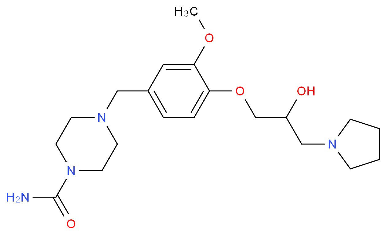 4-[4-(2-hydroxy-3-pyrrolidin-1-ylpropoxy)-3-methoxybenzyl]piperazine-1-carboxamide_Molecular_structure_CAS_)