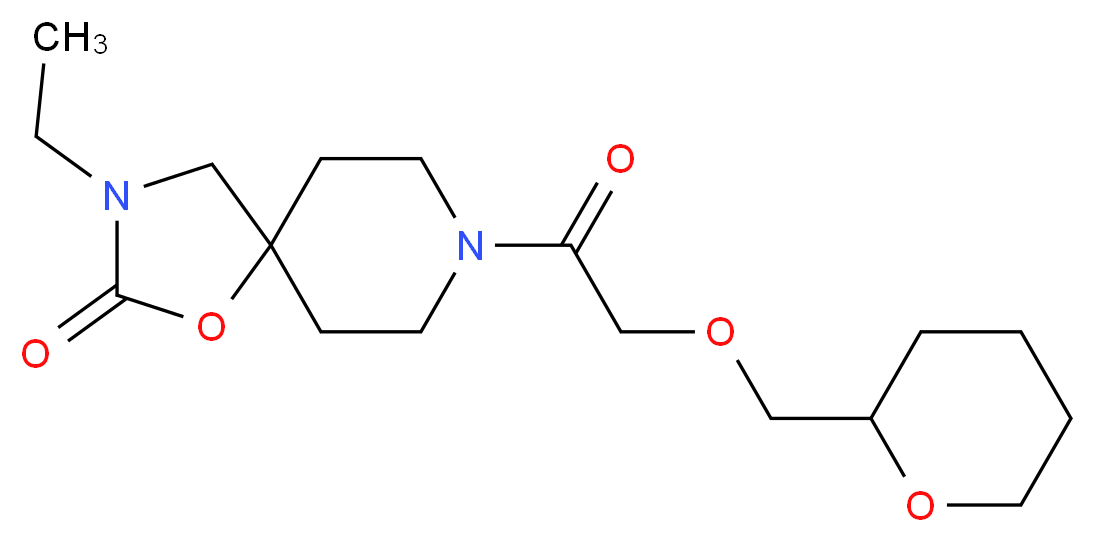 3-ethyl-8-[(tetrahydro-2H-pyran-2-ylmethoxy)acetyl]-1-oxa-3,8-diazaspiro[4.5]decan-2-one_Molecular_structure_CAS_)