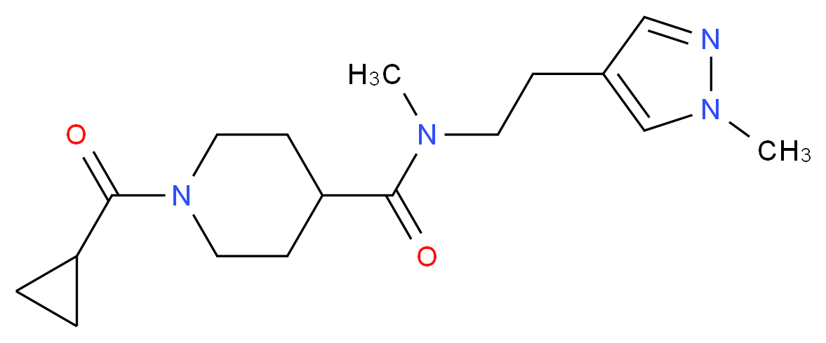 1-(cyclopropylcarbonyl)-N-methyl-N-[2-(1-methyl-1H-pyrazol-4-yl)ethyl]-4-piperidinecarboxamide_Molecular_structure_CAS_)