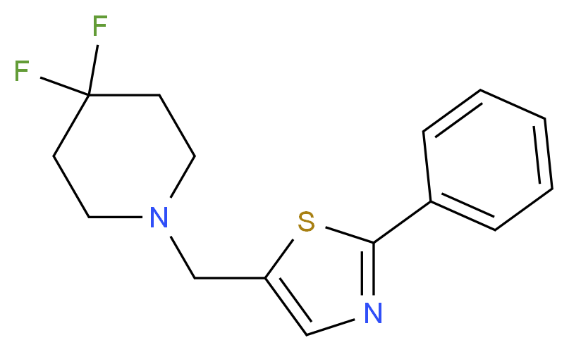 4,4-difluoro-1-[(2-phenyl-1,3-thiazol-5-yl)methyl]piperidine_Molecular_structure_CAS_)